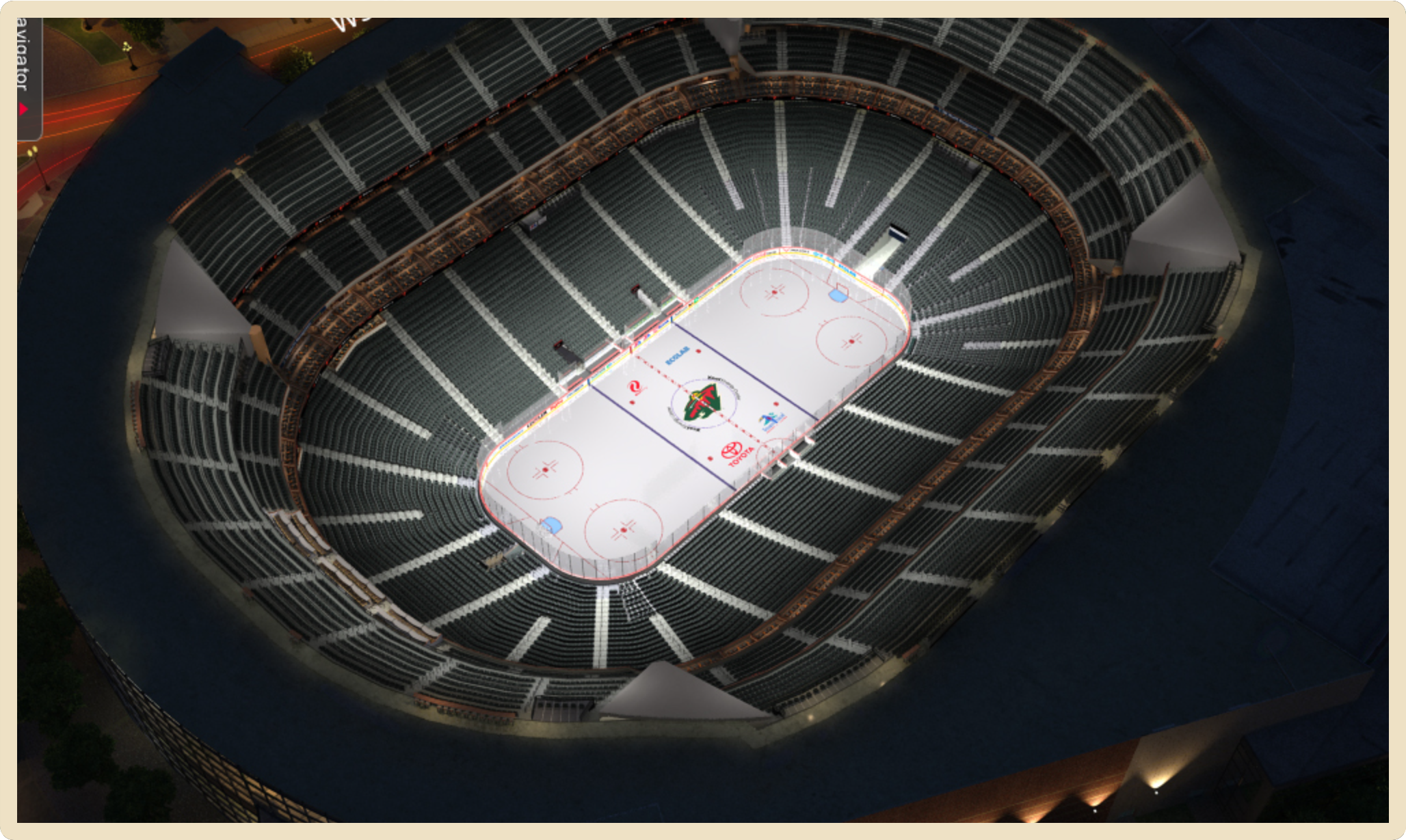 Aerial view of Grand Casino Arena seating